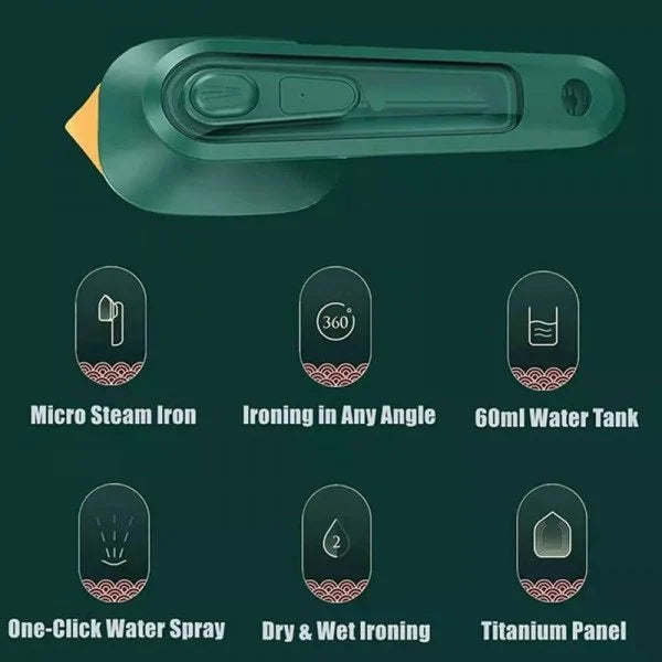 Foldable Mini Steam Iron For Travel,Portable,1200 Watts Vertical & Horizontal Travel Garment Steamer For Clothes with LCD Display